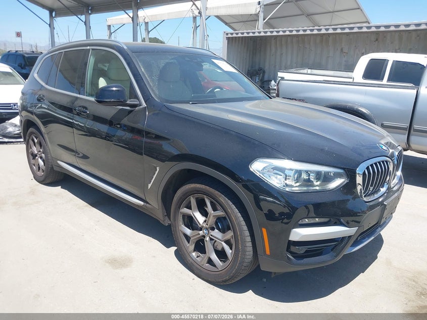 2021 BMW X3 VIN 5UXTY3C0XM9G42313 IAAI salvage auction — REAR END, Salvage Title, sold $25 on 2026-07-29 (photo 1)