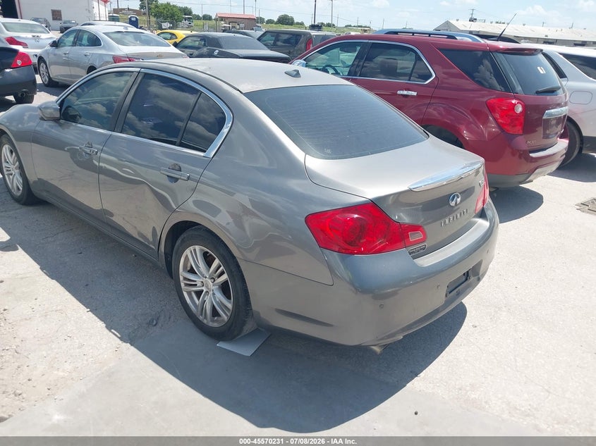2013 Infiniti G VIN JN1CV6AP3DM713974 IAAI salvage auction — REPOSSESSION, Original (Texas), sold $275 on 2026-07-20 (photo 3)