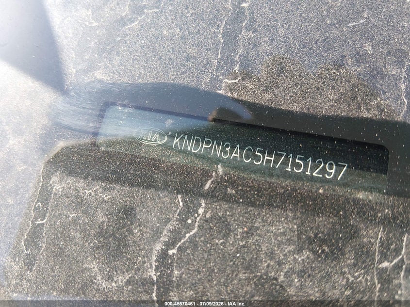 2017 Kia Sportage VIN KNDPN3AC5H7151297 IAAI salvage auction — NORMAL WEAR, Original (Texas), sold $125 on 2026-07-21 (photo 9)