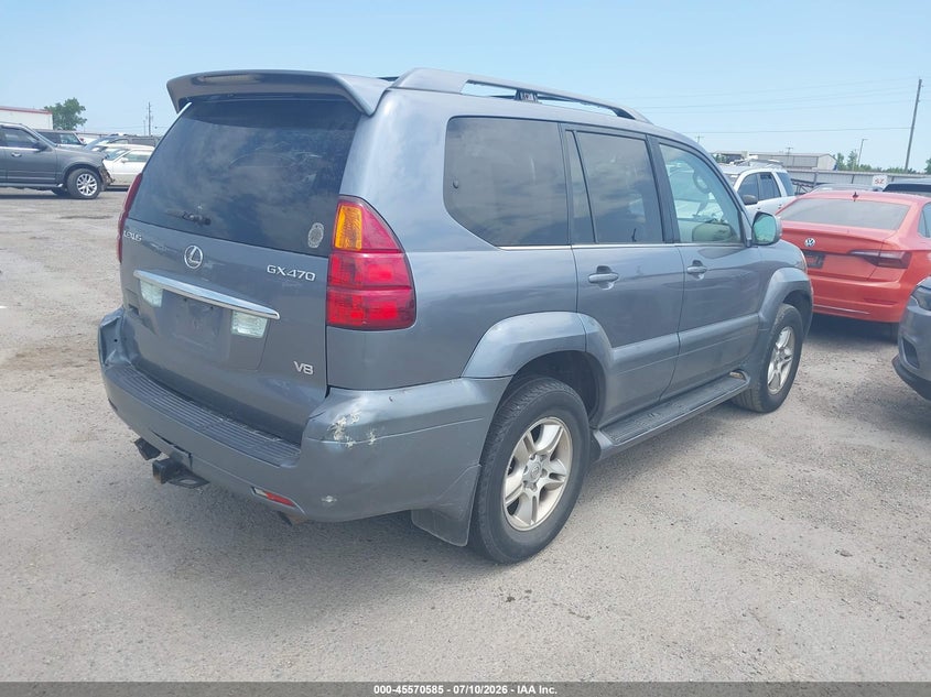 2003 Lexus Gx 470 VIN JTJBT20X430007494 IAAI salvage auction — NORMAL WEAR, Clear - Public Restricted (Oklahoma), sold $25 on 2026-07-21 (photo 4)