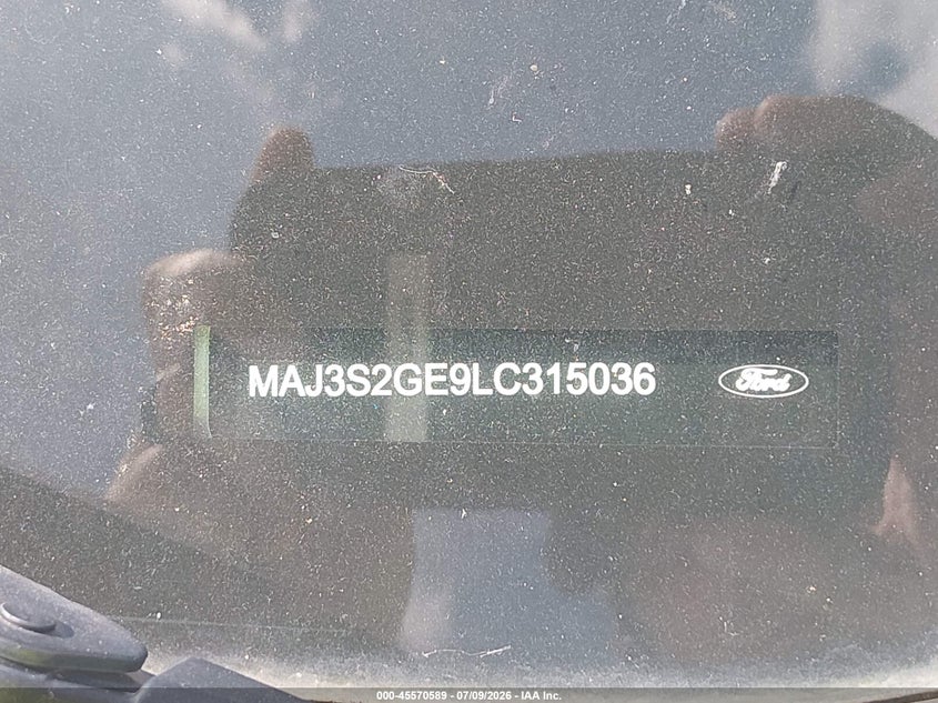 2020 Ford Ecosport VIN MAJ3S2GE9LC315036 IAAI salvage auction — FRONT END, Salvage (Idaho), sold $1,000 on 2026-07-31 (photo 9)
