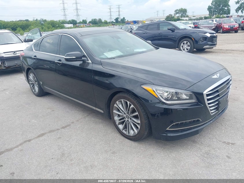 2015 Hyundai Genesis VIN KMHGN4JE9FU047056 IAAI salvage auction — NORMAL WEAR, Clear (Illinois), sold $2,600 on 2026-07-13 (photo 1)