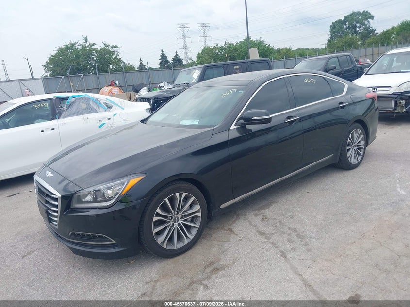2015 Hyundai Genesis VIN KMHGN4JE9FU047056 IAAI salvage auction — NORMAL WEAR, Clear (Illinois), sold $2,600 on 2026-07-13 (photo 2)