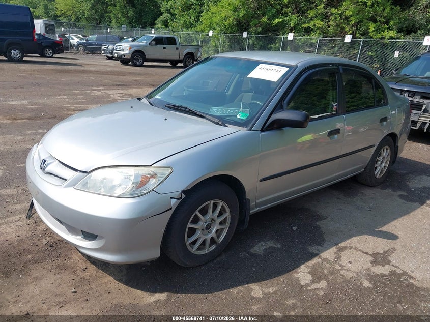 2005 Honda Civic VIN 2HGES16415H562185 IAAI salvage auction — RIGHT FRONT, Salvage - Greater Than 75% (Maryland), sold $400 on 2026-08-01 (photo 2)