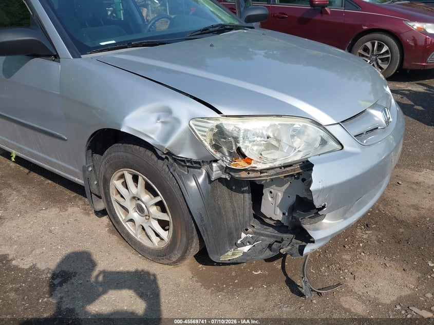 2005 Honda Civic VIN 2HGES16415H562185 IAAI salvage auction — RIGHT FRONT, Salvage - Greater Than 75% (Maryland), sold $400 on 2026-08-01 (photo 6)