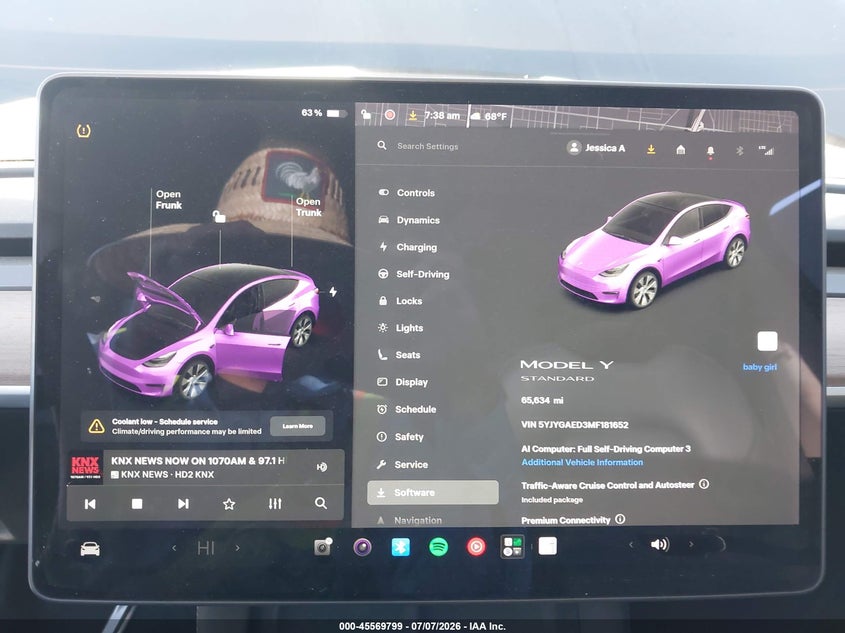 2021 Tesla Model y VIN 5YJYGAED3MF181652 IAAI salvage auction — SIDE, Wait Title, sold $9,100 on 2026-08-22 (photo 7)