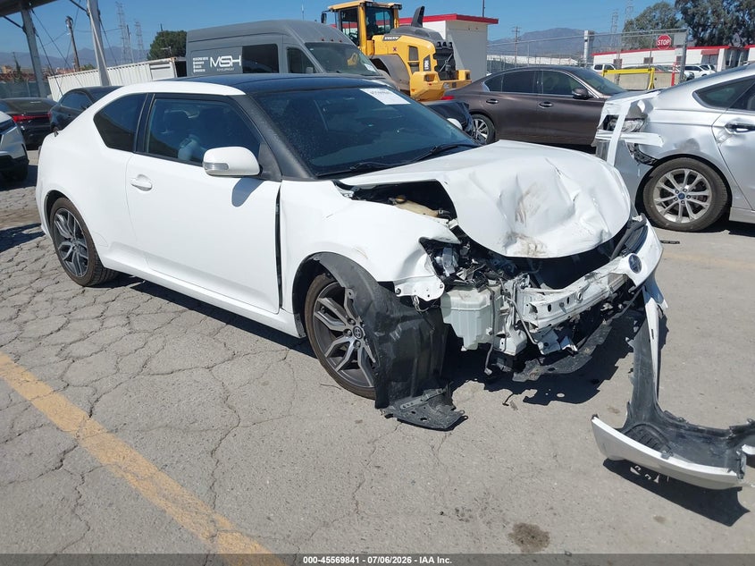2014 Scion Tc VIN JTKJF5C77E3082283 IAAI salvage auction — FRONT END, Salvage Title, sold $725 on 2026-07-22 (photo 1)