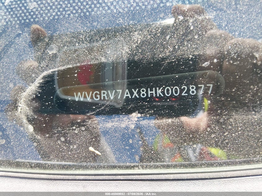 2017 Volkswagen Tiguan VIN WVGRV7AX8HK002877 IAAI salvage auction — FRONT END, Salvage Title, sold $1,700 on 2026-08-01 (photo 9)