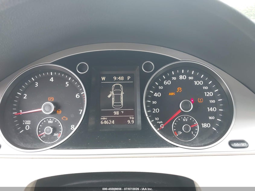 2012 Volkswagen Passat cc VIN WVWMP7AN0CE552525 IAAI salvage auction — NORMAL WEAR, Salvage Title, sold $625 on 2026-07-30 (photo 7)