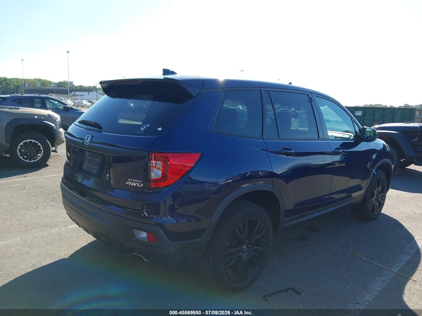 2019 Honda Passport VIN 5FNYF8H25KB005950 IAAI salvage auction — STORM DAMAGE, Salvage (New Jersey), sold $8,250 on 2026-08-24 (photo 4)