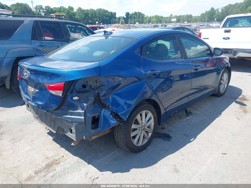 2016 Hyundai Elantra VIN KMHDH4AE3GU567507 IAAI salvage auction — REAR END, Salvage (North Carolina), sold $1,500 on 2026-07-29 (photo 4)