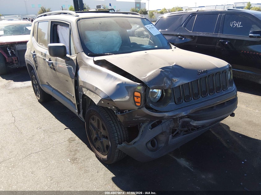 2018 Jeep Renegade VIN ZACCJBAB1JPH82231 IAAI salvage auction — RIGHT FRONT, Salvage Title, sold $225 on 2026-07-24 (photo 1)