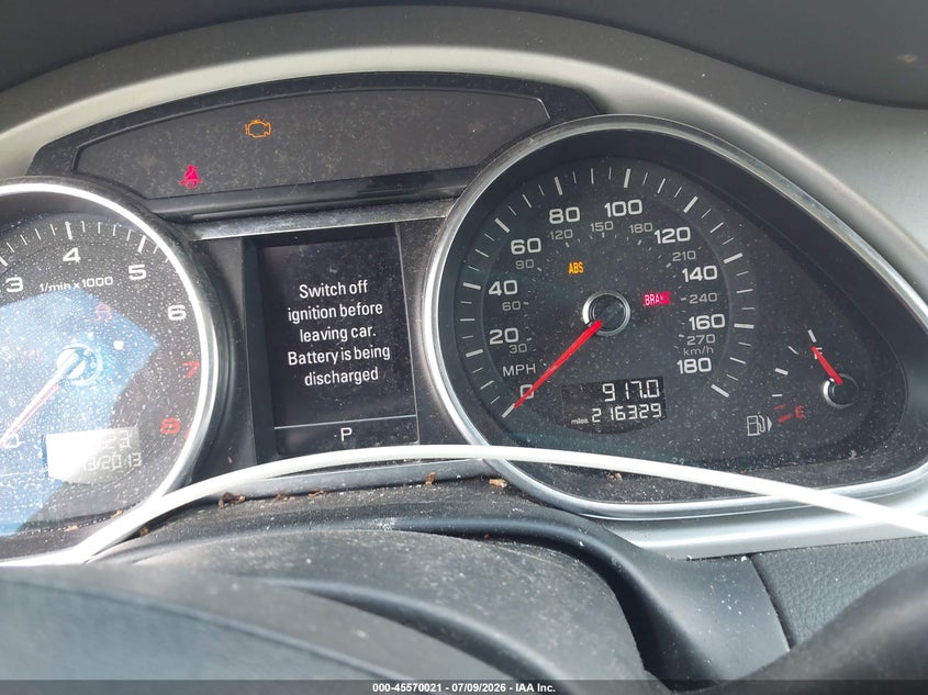 2014 Audi Q7 VIN WA1CGAFEXED011096 IAAI salvage auction — NORMAL WEAR, Salvage (South Carolina), sold $1,350 on 2026-07-29 (photo 7)