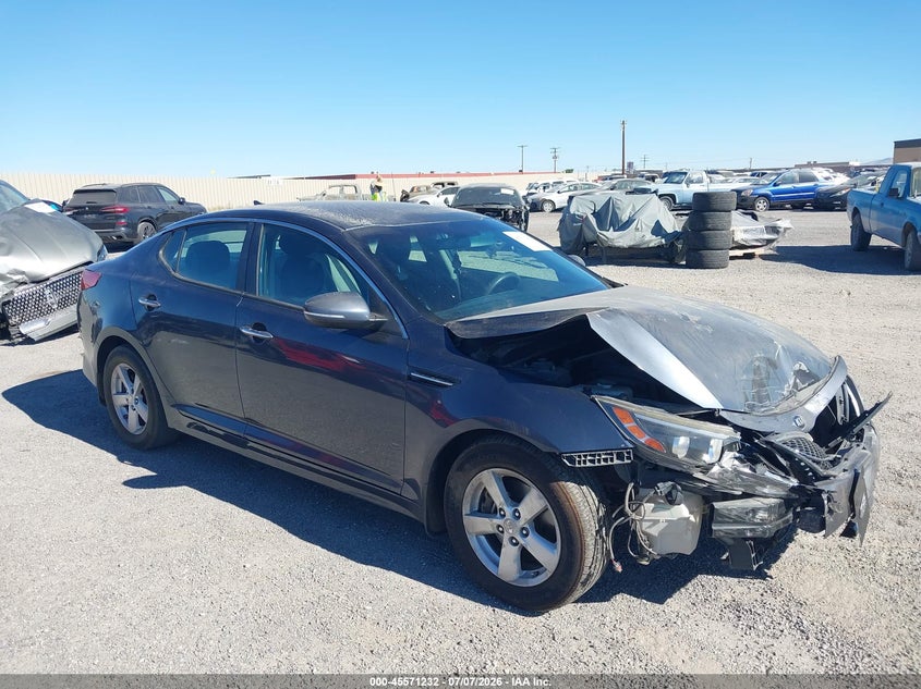 2015 Kia Optima VIN KNAGM4A72F5546569 IAAI salvage auction — FRONT END, Salvage (California), sold $650 on 2026-07-16 (photo 1)