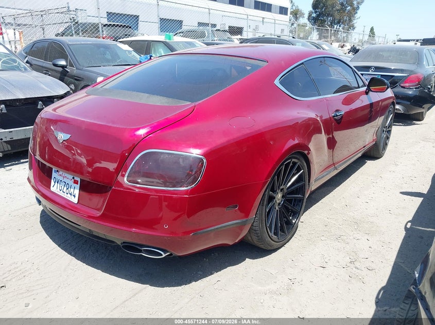 2013 Bentley Continental gt VIN SCBFT7ZA2DC083685 IAAI salvage auction — LEFT REAR, Salvage Title, sold $11,225 on 2026-08-19 (photo 4)