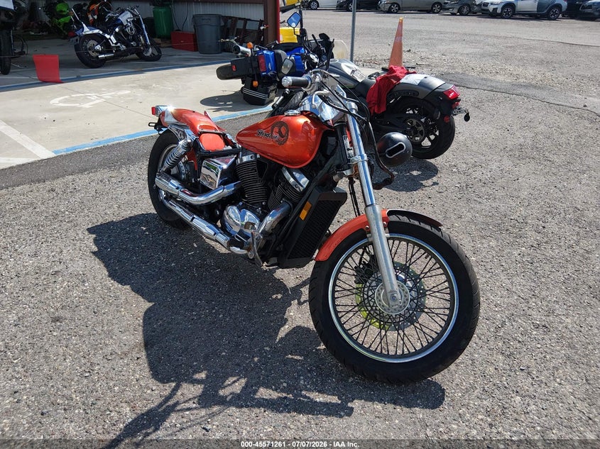 2006 Honda Vt750 VIN JH2RC44026K011022 IAAI salvage auction — FRONT & REAR, Rebuildable (Florida), sold $25 on 2026-07-29 (photo 1)