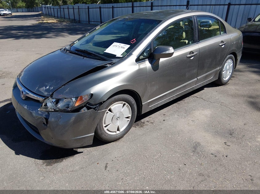 2008 Honda Civic hybrid VIN JHMFA36298S015192 IAAI salvage auction — SIDE, Salvage (Utah), sold $550 on 2026-07-30 (photo 2)