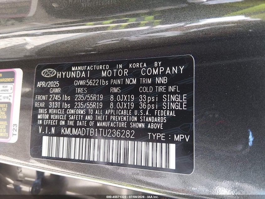 2026 Genesis Gv70 VIN KMUMADTB1TU236282 IAAI salvage auction — RIGHT SIDE, Salvage Title, sold $19,850 on 2026-09-12 (photo 9)