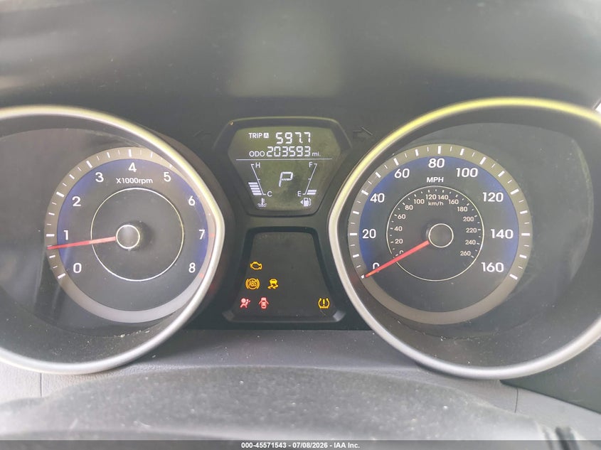 2013 Hyundai Elantra VIN KMHDH4AE1DU991134 IAAI salvage auction — NORMAL WEAR, Original (Texas), sold $400 on 2026-07-29 (photo 7)