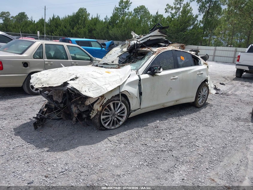 2021 Infiniti Q50 VIN JN1EV7BP3MM705144 IAAI salvage auction — ALL OVER, Certificate Of Destruction (Florida), sold $225 on 2026-07-15 (photo 2)