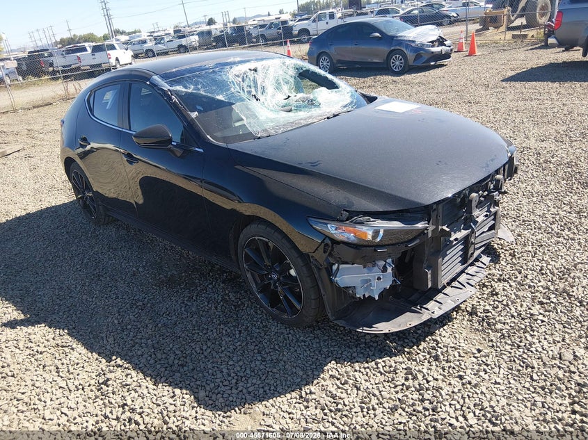2025 Mazda 3 VIN JM1BPAKM7S1752205 IAAI salvage auction — FRONT END, Salvage Title, sold $8,550 on 2026-07-22 (photo 1)