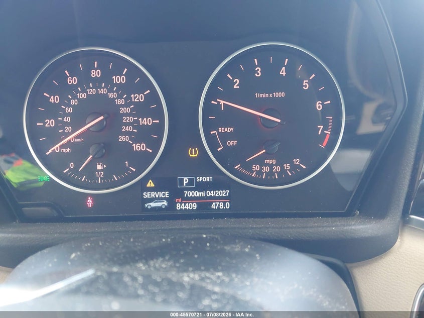 2016 BMW X1 VIN WBXHT3C33G5E50164 IAAI salvage auction — LEFT REAR, Salvage Title, sold $3,300 on 2026-07-30 (photo 7)