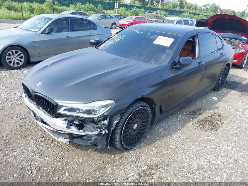 2017 BMW 7er VIN WBA7F2C57HG421682 IAAI salvage auction — FRONT & REAR, Salvage Title, sold $5,200 on 2026-08-18 (photo 2)