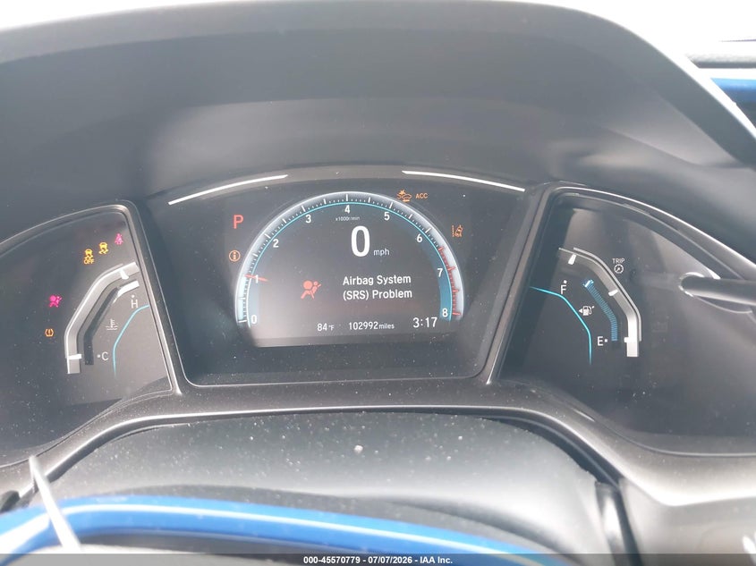 2020 Honda Civic VIN SHHFK7H62LU217642 IAAI salvage auction — FRONT END, Rebuildable (Florida), sold $2,550 on 2026-07-28 (photo 7)