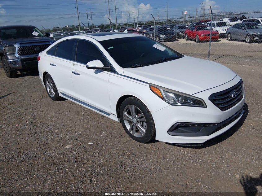 2016 Hyundai Sonata VIN 5NPE34AF8GH429097 IAAI salvage auction — SIDE, Salvage Title, sold $2,050 on 2026-09-07 (photo 1)