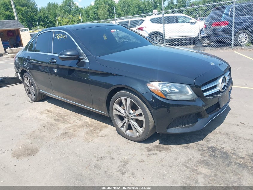 2018 Mercedes-benz C-klasse VIN WDDWF4KB9JR391196 IAAI salvage auction — REAR END, Salvage Title, sold $5,500 on 2026-08-07 (photo 1)