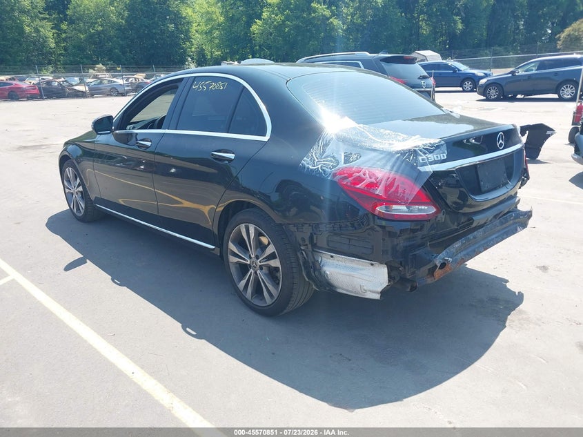 2018 Mercedes-benz C-klasse VIN WDDWF4KB9JR391196 IAAI salvage auction — REAR END, Salvage Title, sold $5,500 on 2026-08-07 (photo 3)
