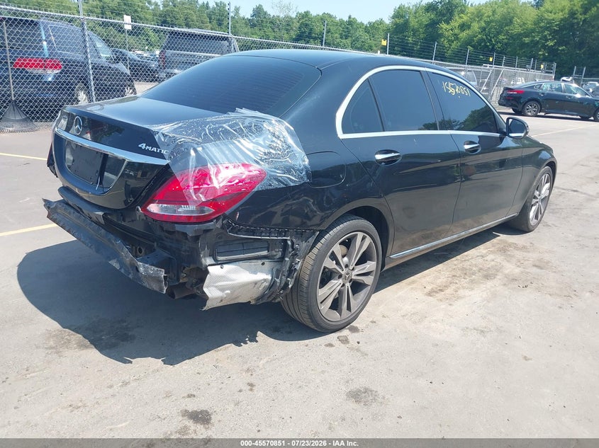 2018 Mercedes-benz C-klasse VIN WDDWF4KB9JR391196 IAAI salvage auction — REAR END, Salvage Title, sold $5,500 on 2026-08-07 (photo 4)