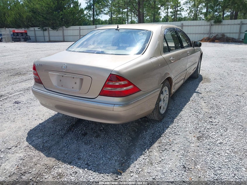 2001 Mercedes-benz S class VIN WDBNG70J01A167746 IAAI salvage auction — NORMAL WEAR, Clear (Florida), sold $25 on 2026-07-23 (photo 4)