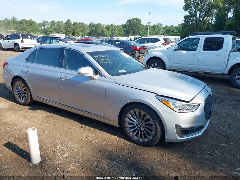 2017 Genesis G90 VIN KMHG34JA6HU034013 IAAI salvage auction — NORMAL WEAR, Clear (New York), sold $9,750 on 2026-07-28 (photo 1)