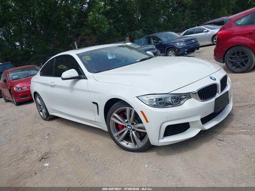 2014 BMW 4er VIN WBA3R5C57EK188628 IAAI salvage auction — FRONT END, Clear (Indiana), sold $8,100 on 2026-08-01 (photo 1)