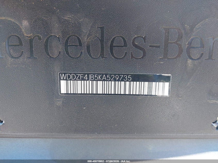 2019 Mercedes-benz E-klasse VIN WDDZF4JB5KA529735 IAAI salvage auction — UNDERCARRIAGE, Wait Title, sold $8,600 on 2026-08-03 (photo 9)