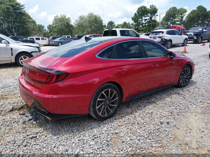 2020 Hyundai Sonata VIN 5NPEH4J2XLH043838 IAAI salvage auction — SIDE, Salvage Title, sold $3,500 on 2026-07-31 (photo 4)