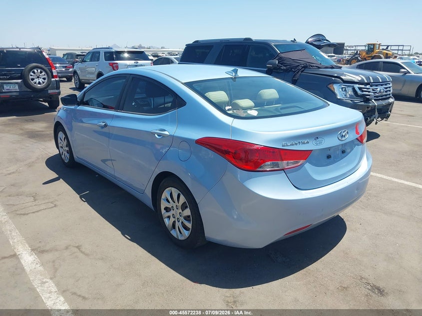 2013 Hyundai Elantra VIN KMHDH4AE6DU540796 IAAI salvage auction — THEFT, Salvage (Arizona), sold $1,200 on 2026-07-28 (photo 3)