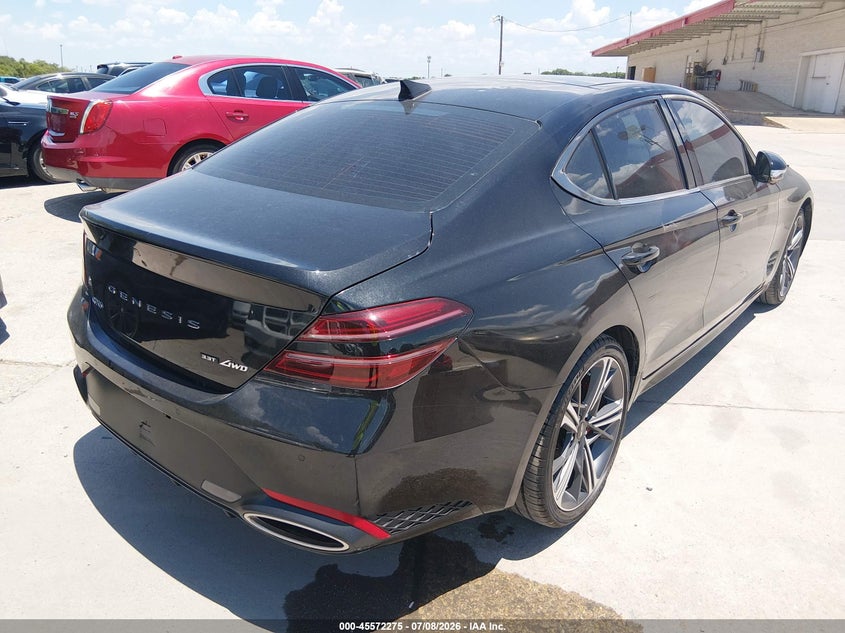 2025 Genesis G70 VIN KMTG54SE0SU147383 IAAI salvage auction — ALL OVER, Salvage (Texas), sold $6,400 on 2026-07-20 (photo 4)