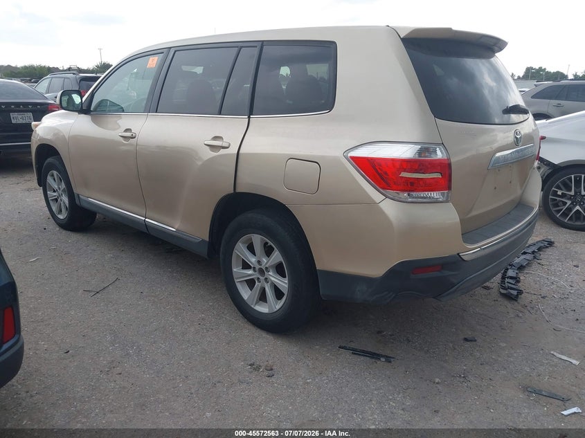2012 Toyota Highlander VIN 5TDZK3EH3CS064696 IAAI salvage auction — NORMAL WEAR, Original (Texas), sold $1,625 on 2026-07-29 (photo 3)