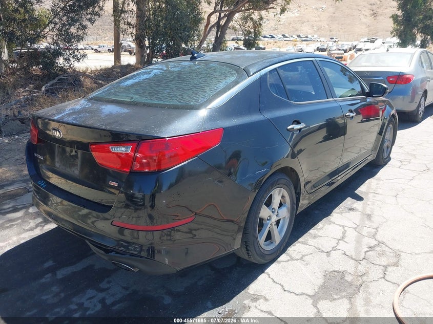 2015 Kia Optima VIN KNAGM4A70F5662885 IAAI salvage auction — REAR END, Salvage Title, sold $450 on 2026-07-15 (photo 4)