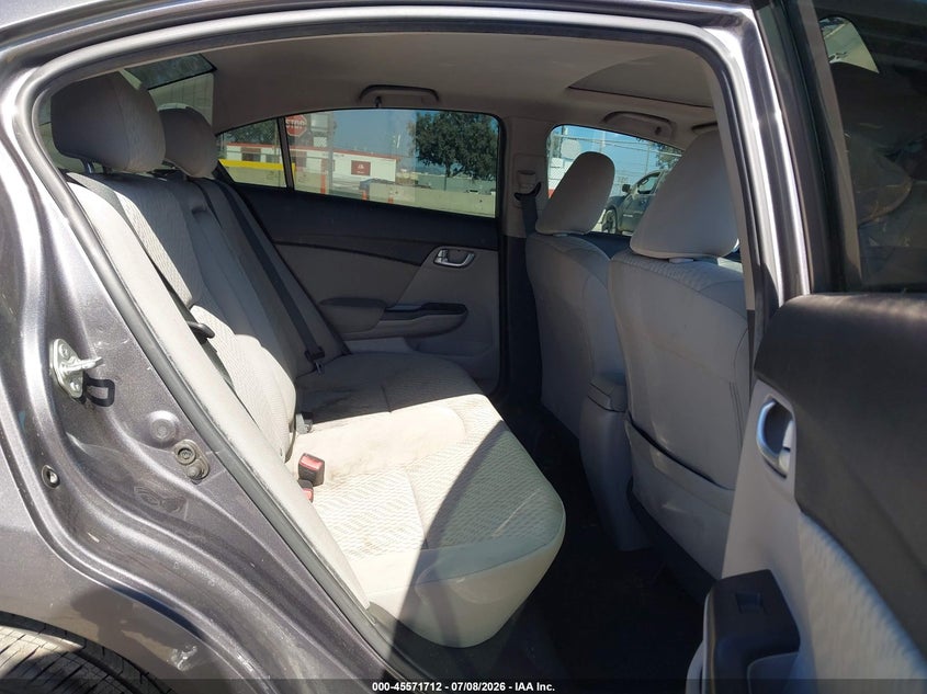2015 Honda Civic VIN 19XFB2F89FE257431 IAAI salvage auction — LEFT REAR, Salvage (California), sold $2,875 on 2026-07-22 (photo 8)