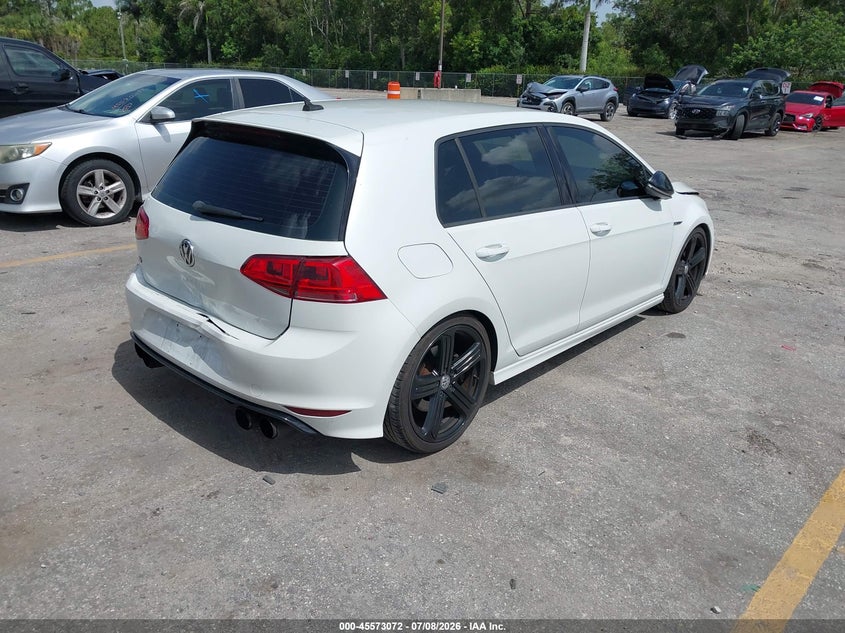 2016 Volkswagen Golf r VIN WVWUF7AU9GW151694 IAAI salvage auction — REAR END, Rebuildable (Florida), sold $6,550 on 2026-08-11 (photo 4)