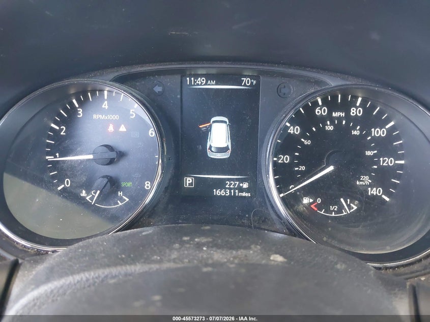 2017 Nissan Rogue VIN JN8AT2MT6HW131507 IAAI salvage auction — FRONT & REAR, Salvage Title, sold $1,050 on 2026-07-21 (photo 7)