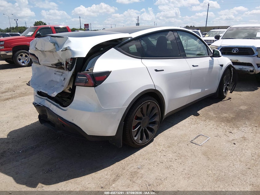 2022 Tesla Model y VIN 7SAYGDEF7NF307535 IAAI salvage auction — FRONT & REAR, Salvage Title, sold $7,800 on 2026-07-31 (photo 4)
