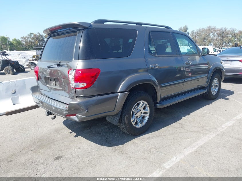 2006 Toyota Sequoia VIN 5TDZT38A86S280320 IAAI salvage auction — FRONT & REAR, Salvage (California), sold $1,250 on 2026-07-30 (photo 4)