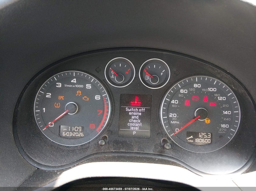 2011 Audi A3 VIN WAUBEAFM2BA012462 IAAI salvage auction — NORMAL WEAR, Clear (Washington), sold $250 on 2026-07-29 (photo 7)