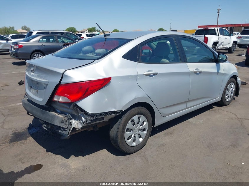 2016 Hyundai Accent VIN KMHCT4AE4GU980577 IAAI salvage auction — FRONT & REAR, Salvage Title, sold $800 on 2026-08-01 (photo 4)