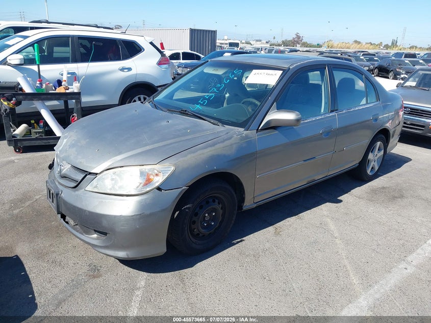 2005 Honda Civic VIN JHMES26775S001222 IAAI salvage auction — NORMAL WEAR, Salvage (California), sold $875 on 2026-07-30 (photo 2)