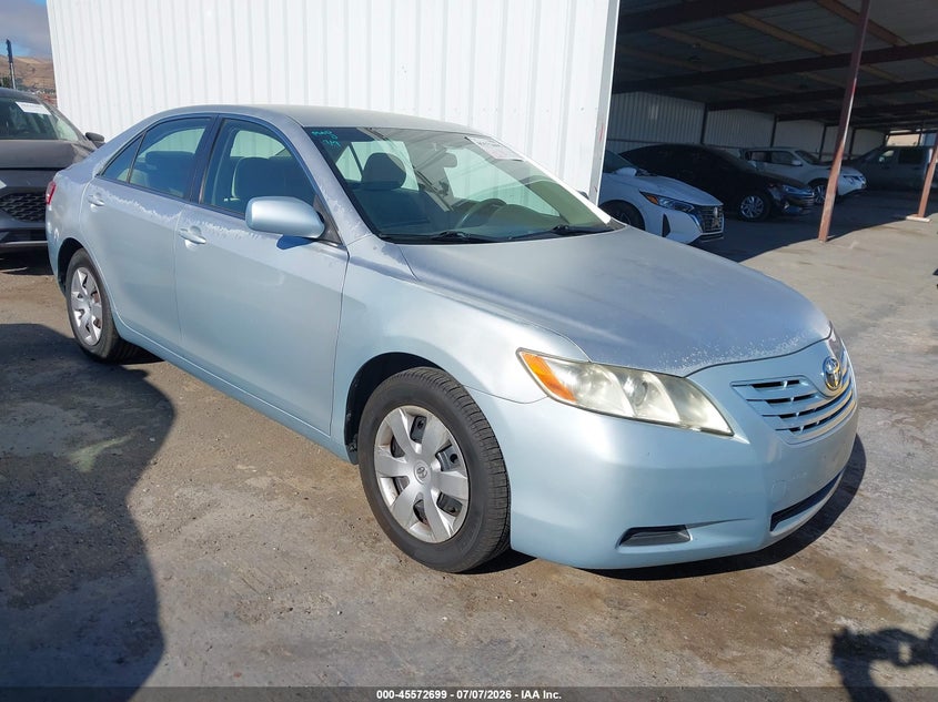 2007 Toyota Camry VIN JTNBE46K973059482 IAAI salvage auction — LEFT REAR, Salvage (California), sold $600 on 2026-07-23 (photo 1)